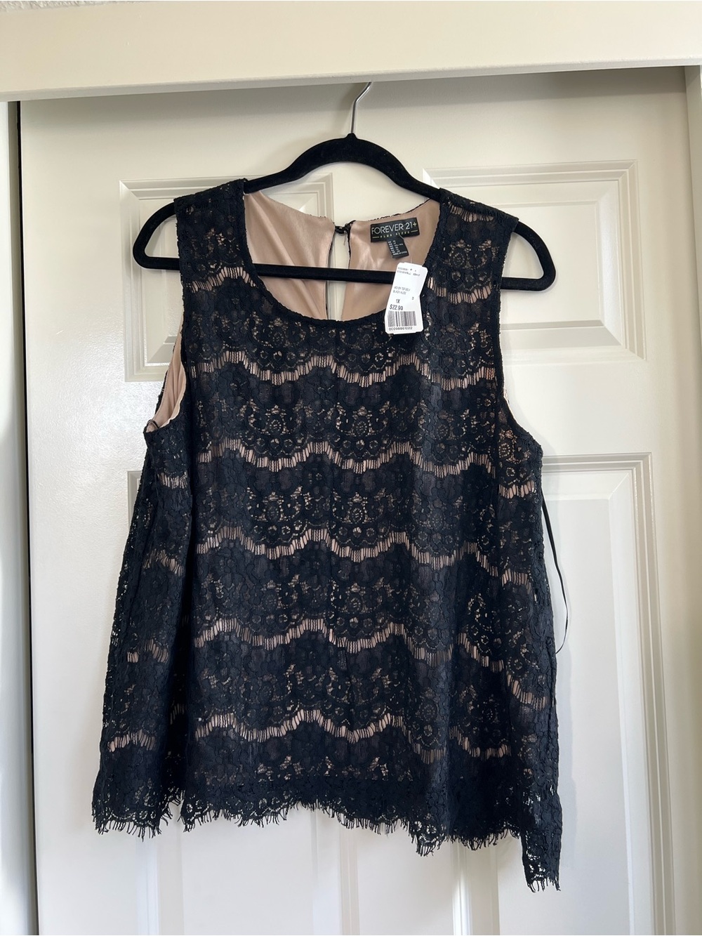 Forever 21 Black Lace Camisole with Nude Lining